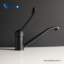 Modern Black Deck Mount Basin Mixer Tap