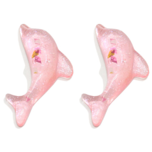 Multi couleurs résine dauphin perles Cabochons Kawaii mer Animal Figurine bricolage Art décoration Scrapbook fabrication