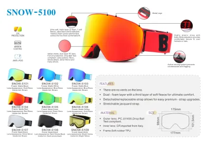 Custom Logo Frameless Goggles: OEM Snow Vacuum Revo LENS Ski & Snowboard Goggles