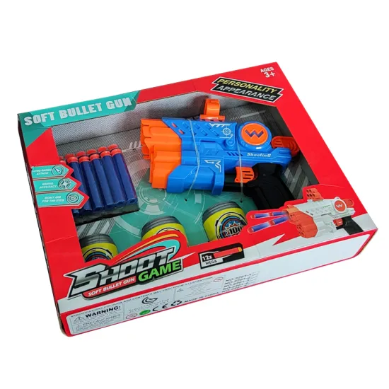 Safe Soft Bullet Gun Toy for Kids - Hot Selling Plastic Cartoon Shooting Game
