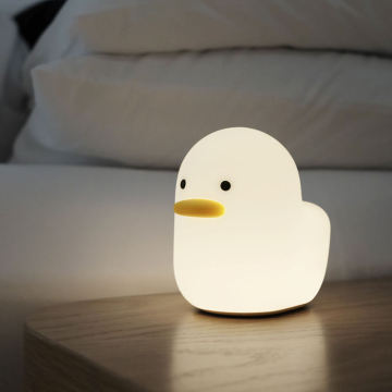 Sillyduck: cahaya malam silikon berkuasa bateri dengan mesin bunyi untuk kanak-kanak