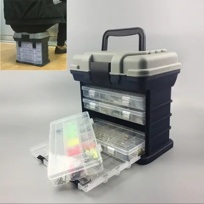 5 Layer Fishing Tackle Box Plastic Handle Fishing Box Carp Fishing Tools
