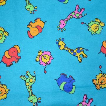 Animals printed flannel fabric, nice texture