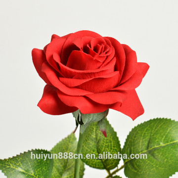 Beauty Short stem open rose artificial silk flower for wedding stage decoration