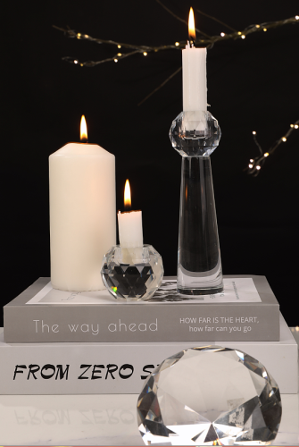 Clear Crystal Candle Holder Stand för tealights