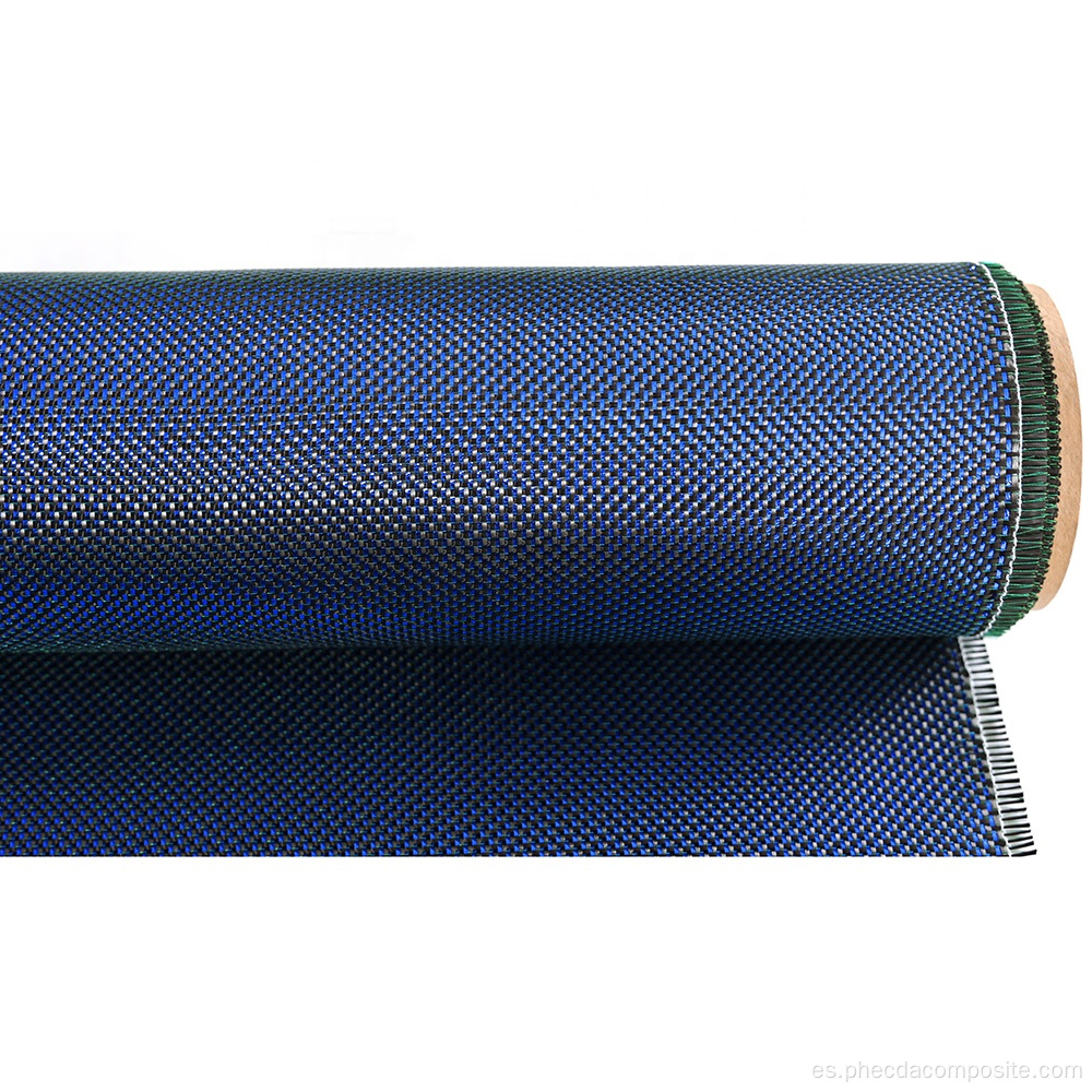 Rollo de tela de fibra de carbono de color verde azul grueso