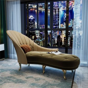 Luxury Larch Wood Microfiber Leather Couch