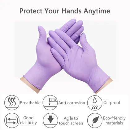 Nitrile Gloves Disposable Purple Color Cleaning Gloves