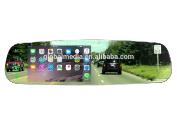 Framless 4.3 inch car interior rear view mirror with mirrolink to simulate your smart phone
