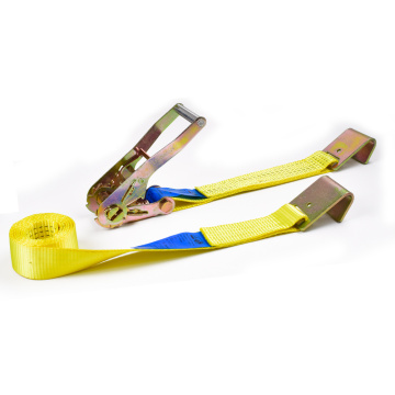 2" 5 Ton 50mm OEM Logo Aluminum Long Handle Ratchet Buckle Cargo Tensioner Lashing Belt With 2 Inch Flat Hooks