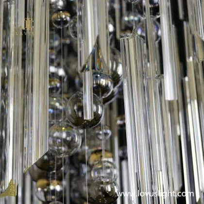 Light luxury custom villa chandeliers Villa living room bedroom kitchen modern custom chandeliers Yellow and silver chandeliers