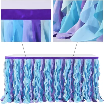 White Tulle Table Skirts for Wedding Birthday Baby Shower Party Decorations