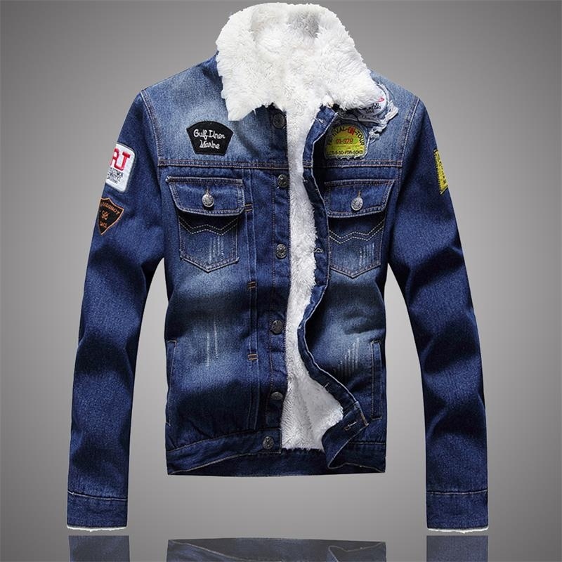 Men Jean Jacket 2020 New Fashion Denim Jacket Mens Fleece Lined Coat Winter Warm Clothing Vintage Cowboy Jackets Coats