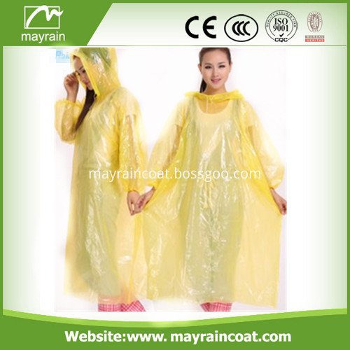 Light PE Disposable Adult Raincoat 