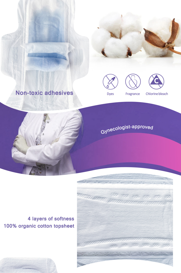 No SAP organic sanitary pad