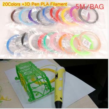 20 Colors 3D Printer Pen Filament ABS PLA 1.75mm Plastic Rubber Consumables