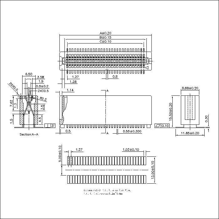 ECM-XAWS0SB01 1.27mm EDGE Slot SMT Connectors