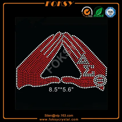 Delta Sigma Theta red hand hotfix design