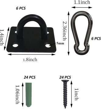 Clip di carabinatore M6 in acciaio inossidabile e piastre per gli occhi: hardware di sostituzione ideale per cestini per impianti appesi