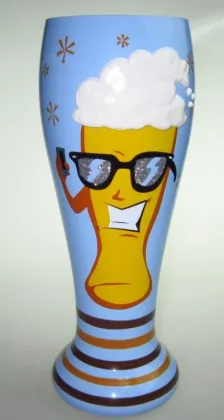 wholesale Hand painted hoegaarden cheap beer glass steins