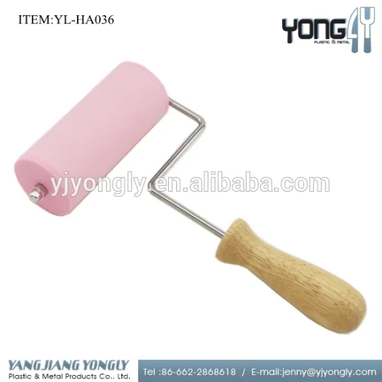 Wooden handle handheld silicone rolling pin