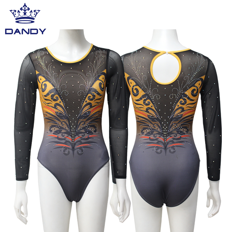 Custom Dandy dugih rukava Plesni trening Gimnastika Leotardi