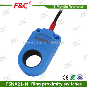 F&C 12-24V NPN ring proximity switch sensor with M8 quick connector