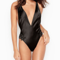 Benutzerdefinierte sexy glänzende Riemchen Teddy Bodysuit