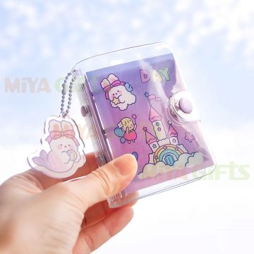 Custom A7 3-Hole Diary Cover with Pocket and Button Closure