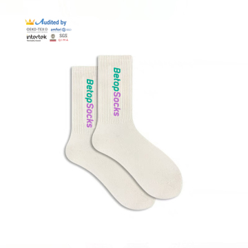 Custom Logo Women Knee High Breathable Cotton Socks