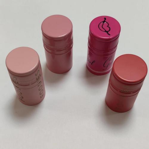 Rosa Farbweinflaschenkappen