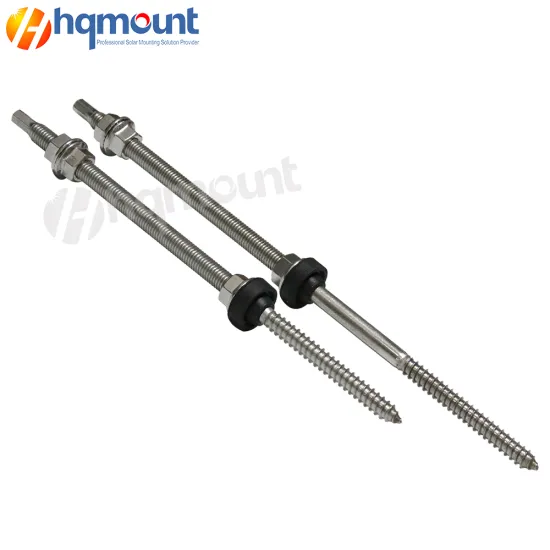 HQ Mount Tin Roof Stainless Steel Hanger Bolts for Solar Mounting (M8, M10, M12)