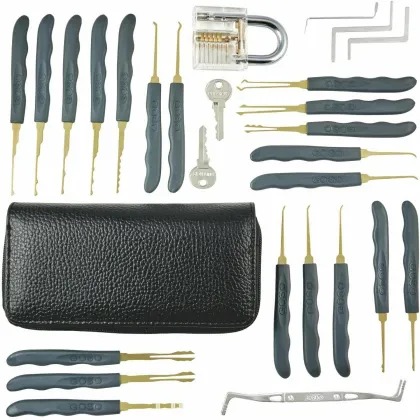 24pcs Lock Pick Set - Locksmith Tools & Practice Supplies