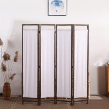 Living room wooden screen 4-leaf folding room divider