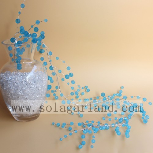 Eleganckie akrylowe niebieskie okrągłe koraliki Garland Tree Branch