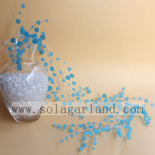 Eleganter Acrylblau runde Perlen Girlande Ast