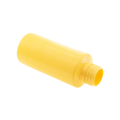 Botella cilíndrica de plástico PET de 60 ml (2 oz) de color amarillo con cuello de 24 mm para envases cosméticos