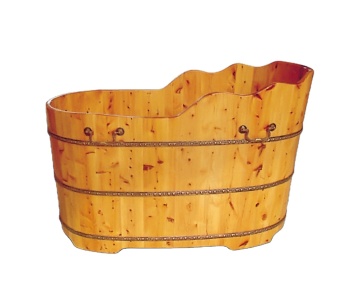 Freestanding Wooden Bathtub for Villa - Courtyard 120cm Fashionable European Japanese Portable Hot Tub