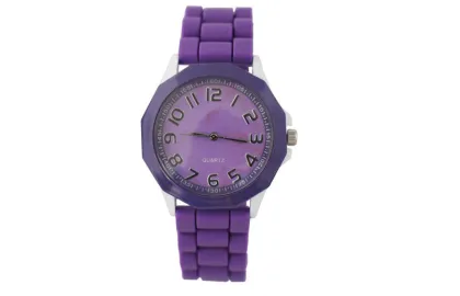 3 Atm Silicone Strap Quartz Movement Watch , Battery Power Wrist Watch