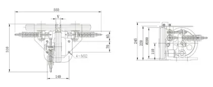 RG200 High Speed Roller Guide Shoe ≤5m/s