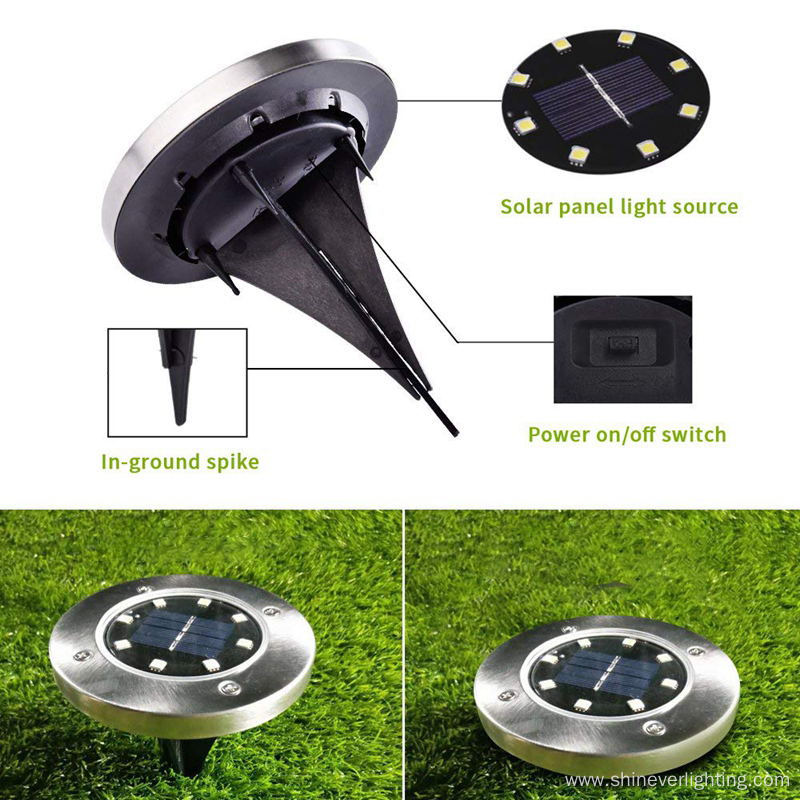 Solar Powered Led Light Disk Ground Light