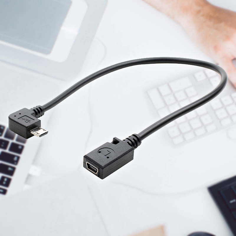 Micro USB Male To Mini USB Female Adapter Converter Data Cable 90 Degree Converter Data Cable Line