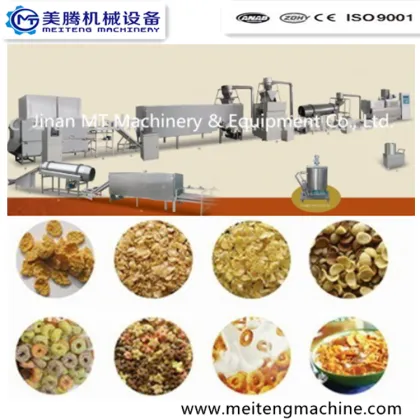 sugar coated corn flakes machine line/corn flakes making extruder 100-150kg/h