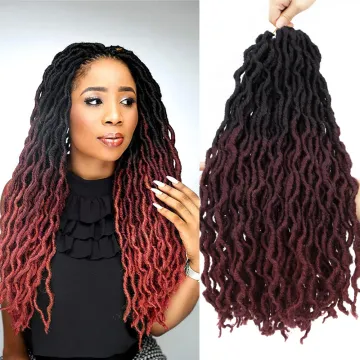 Gypsy Locs Crochet Hair Goddess Faux Locs Ombre Curly Wavy Locs 18 inches Braiding Hair Extensions Dreadlocks for Women