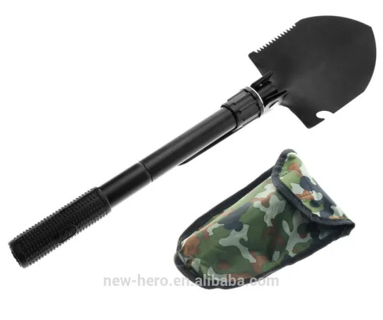 MINI CAMPING TOOL BLACK FOLDING SHOVEL PICK AXE COLLAPSIBLE SPADE EMERGENCY