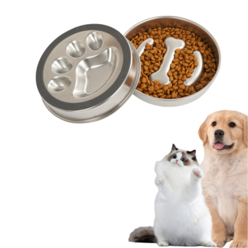 Manufacturer Direct Stainless Steel Pet Anti-Choking Slow Feeding Bowl