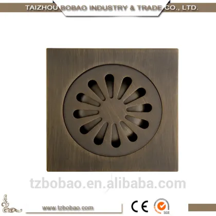 European Antique Brass Bronze Square Floor Drains Vintage Copper Concrate Floor Drain Oil Rubbed Rectangular Floor Drain