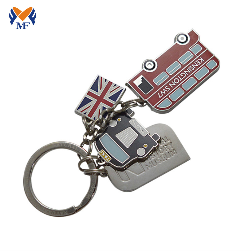 Souvenir custom shape metal London keychain