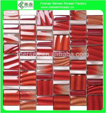 AK1001 glass mix aluminium alloy mosaic tile for hotel wall