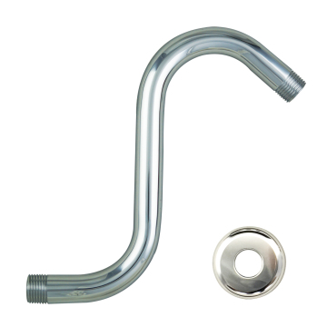 S-Shaped Stainless Steel Wall-Mounted Shower Arm and Pipe